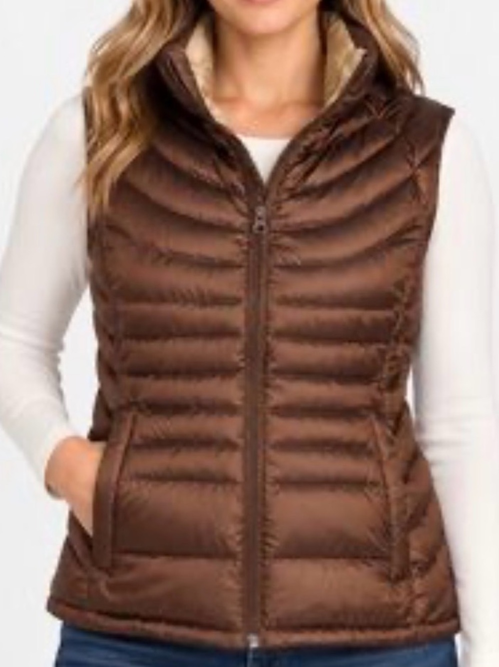 Bernardo Copper/Bronze Women’s Puffer
GOOSE DOWN Vest Sz M Lightweight cabincore